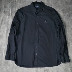 Psyco Bunny Men's Black Button-Down Shirt